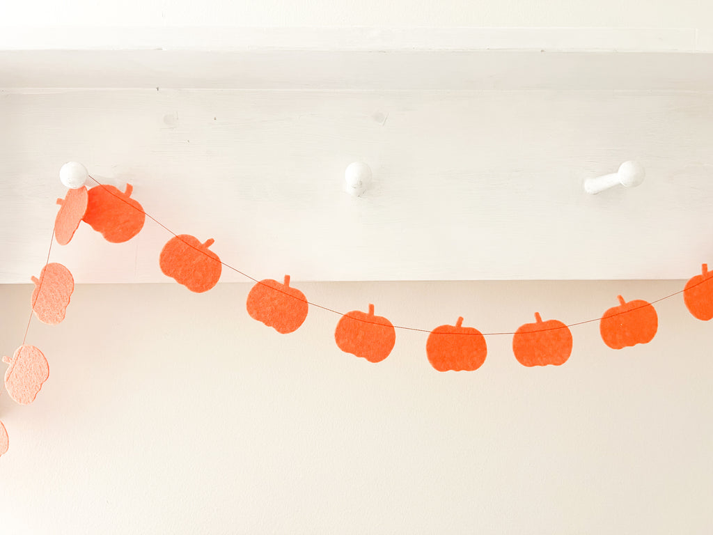 Mini Orange Felt Pumpkin Garland Bunting Banner 