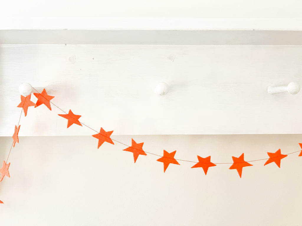 Mini Orange Felt Star Garland Bunting Banner 